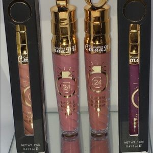 Nude, pink, and purple liquid lipstick!